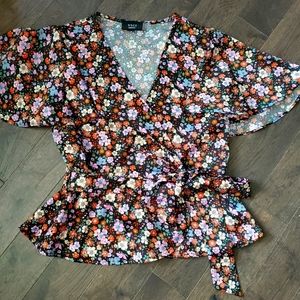 Vici Black Floral Wrap StyleTop